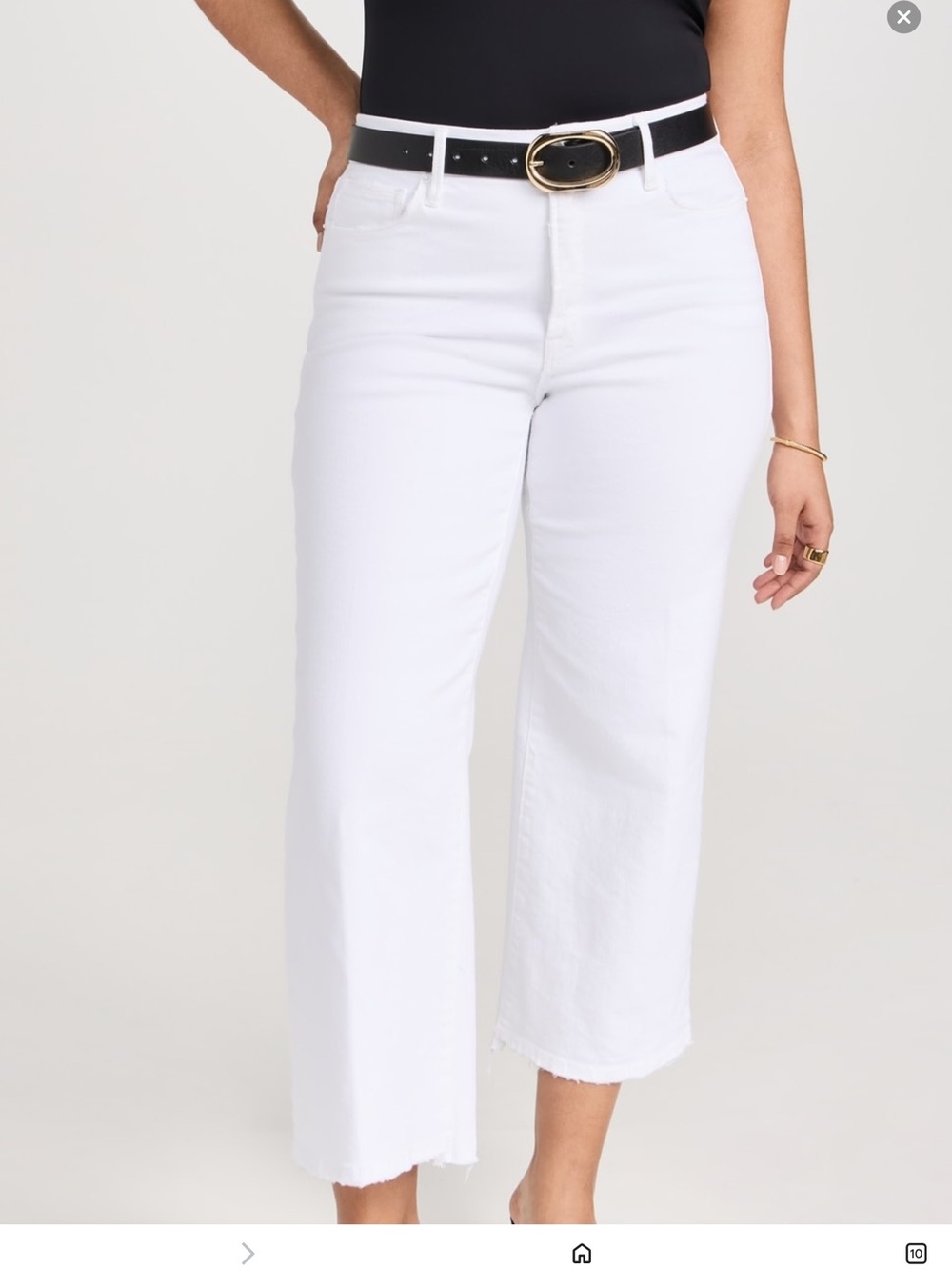 NWT Good American Good Waist Palazzo Cropped Jeans 10